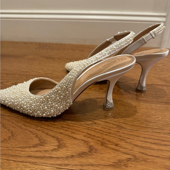 Ted Baker Ari Imitation Pearl Slingback Half D'Orsay Pointed Toe Pump Bridal - Picture 11 of 12